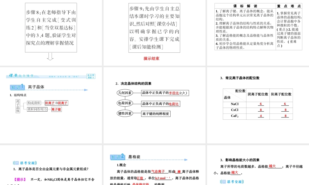 人教版高中化学选修三 3.4 离子晶体（课件1）.ppt