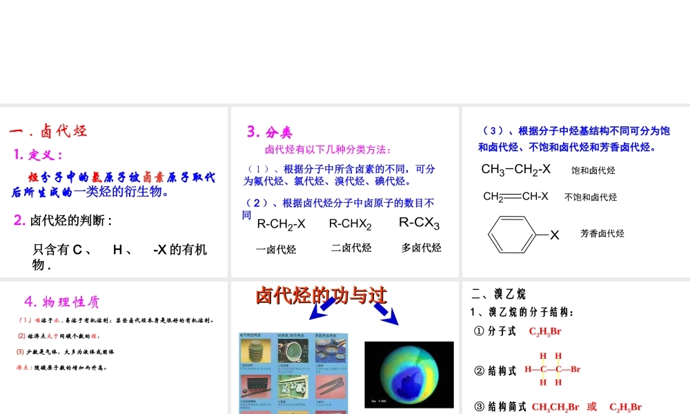 人教版化学选修5课件：2-3-1《卤代烃》（22张ppt） .ppt