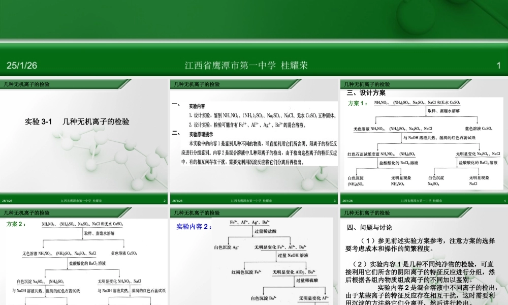 人教版化学选修六《3.1物质的检验（第2课时）》ppt课件.ppt