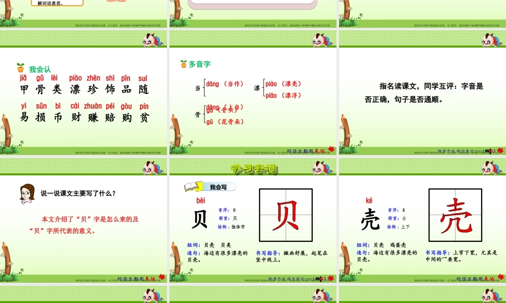 识字3.“贝”的故事【第1课时】.ppt