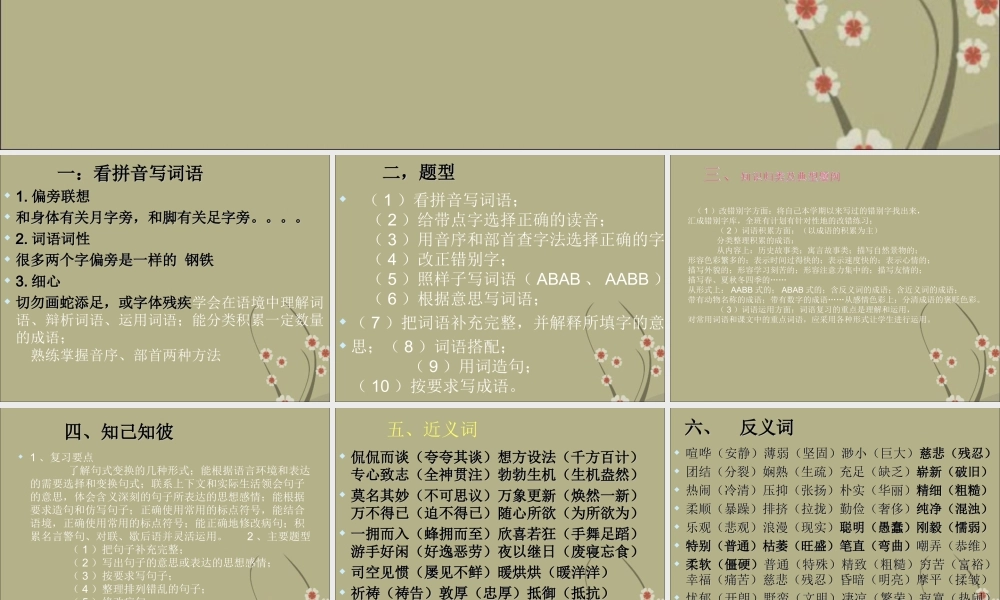 小升初语文复习重点.ppt