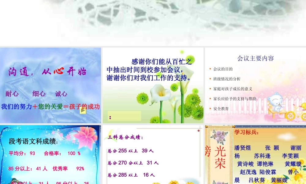 小学家长会沟通从心开始.ppt