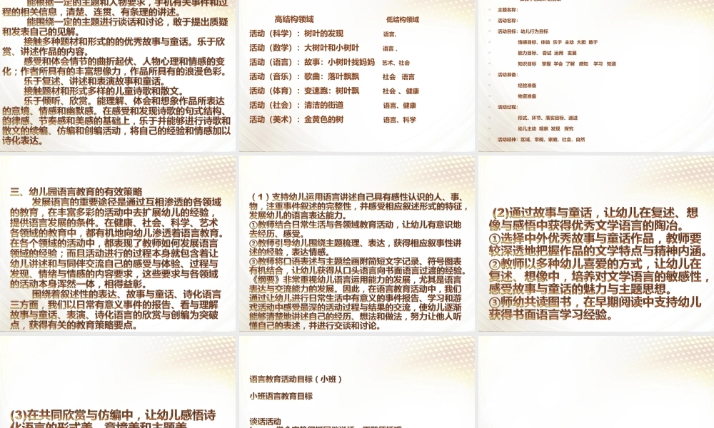 幼儿园语言领域教育活动的实施与策略.ppt
