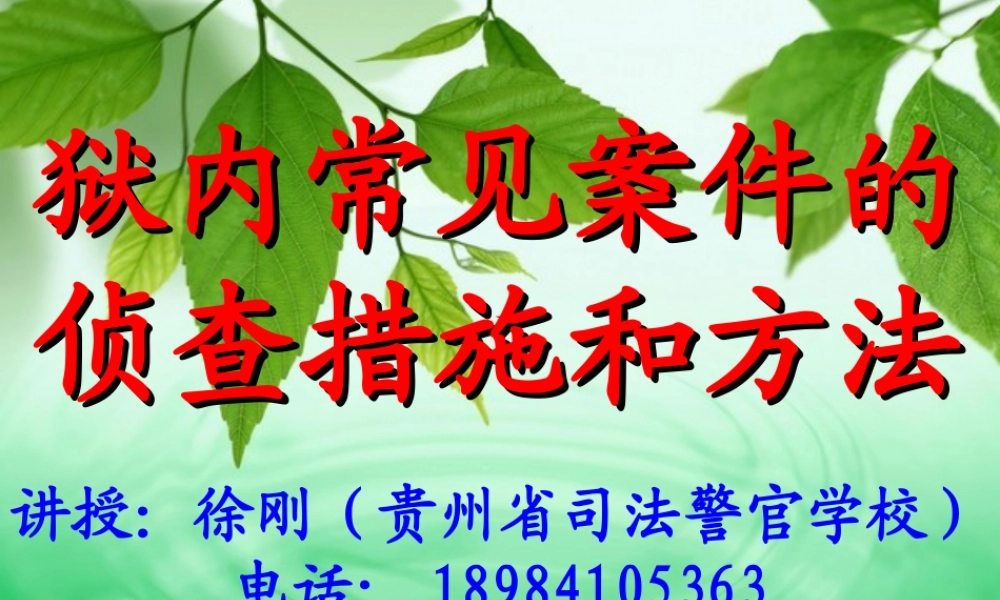 狱内常见案件的侦查措施和方法.ppt