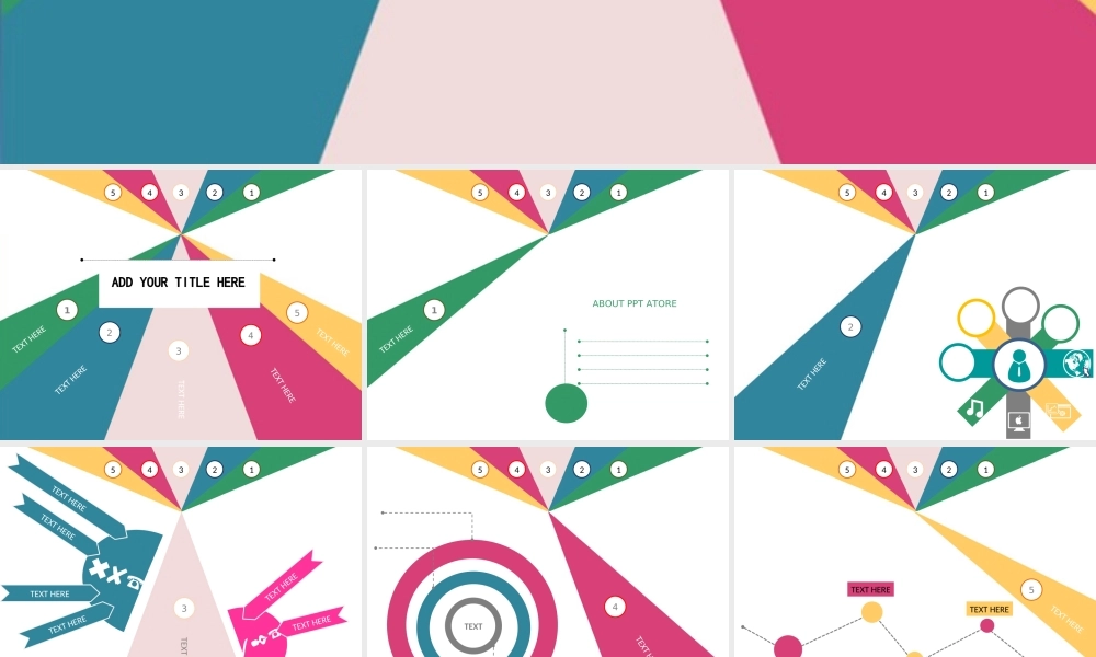 072.扁平三角形色块艺术PPT模板.ppt