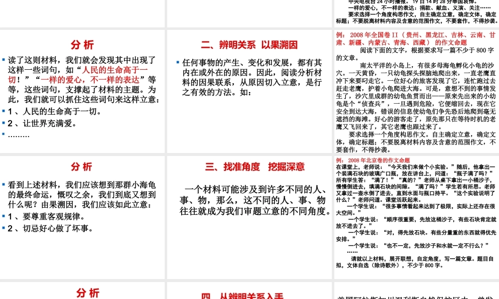 材料作文审题立意.ppt