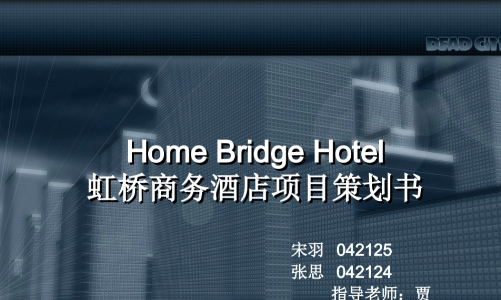 虹桥酒店项目策划书.ppt