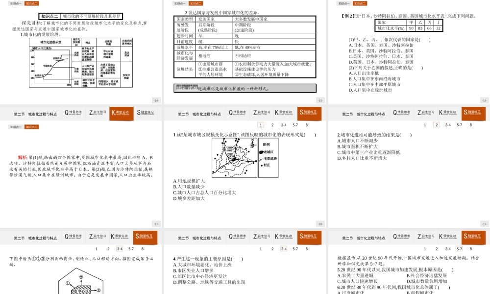【测控设计】2015-2016学年高一地理湘教版必修2课件：2.2 城市化过程与特点 .pptx