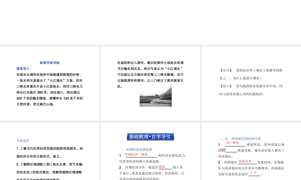 【湘教版】高中地理必修三《1-4 第1课时东、西部地区的经济合作 资源跨区域调配》课件.ppt