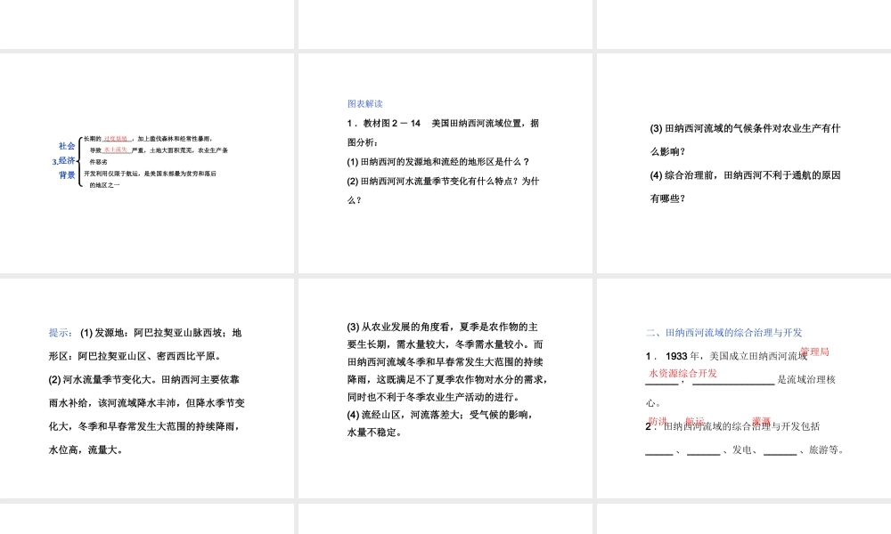 【湘教版】高中地理必修三《2-3 流域综合治理与开发 以田纳西河流域为例》课件.ppt