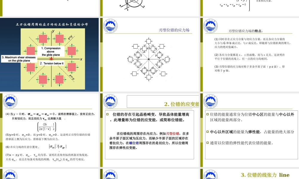 1-4 位错的应力场和应变能.ppt