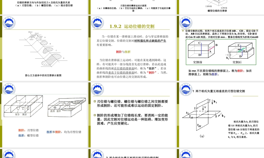 1-9 位错的运动与交割.ppt