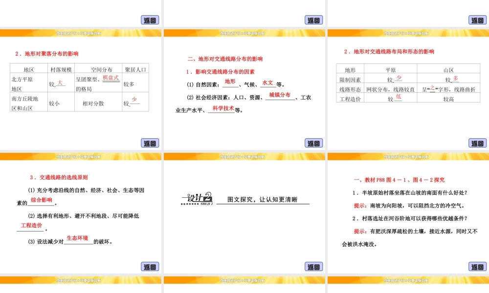 4.1 地形对聚落及交通线路分布的影响 课件（湘教版必修1）.ppt