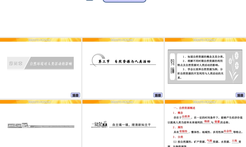 4.3 自然资源与人类活动 课件（湘教版必修1）.ppt