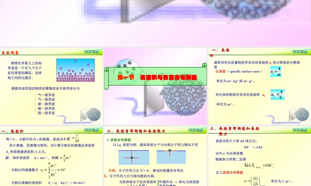 8.1表面积与表面吉布斯能.ppt