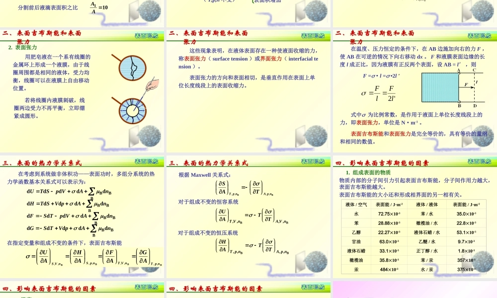 8.1表面积与表面吉布斯能.ppt