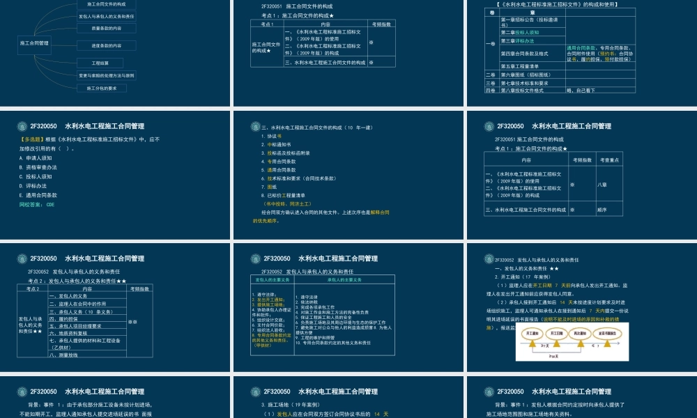 47-2F320050-水利水电工程施工合同管理（一）.pptx