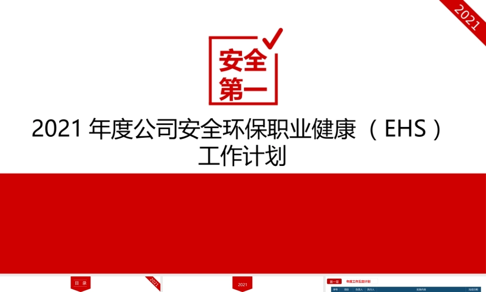2021年度公司安全环保职业健康EHS工作计划(21页).pptx