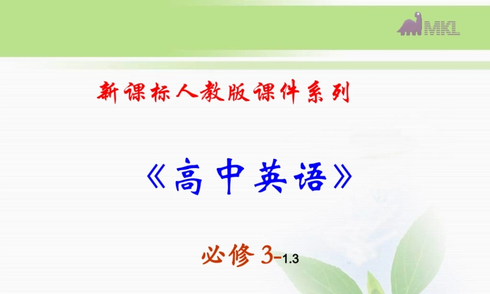 必修三 1.3《 Unit 1 spring festival_ warming up 》（共40页）课件 新人教版必修3.ppt