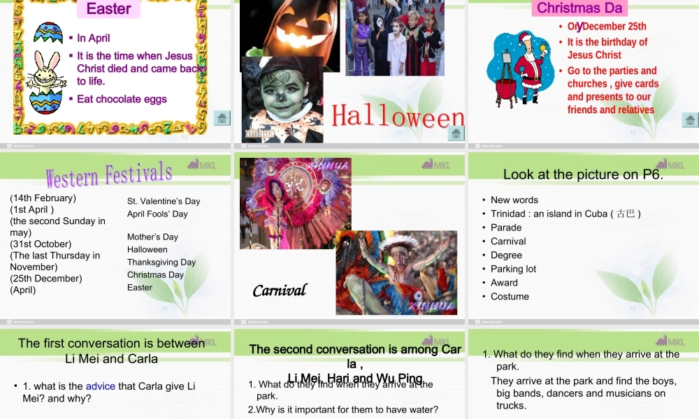 必修三 1.3《 Unit 1 spring festival_ warming up 》（共40页）课件 新人教版必修3.ppt