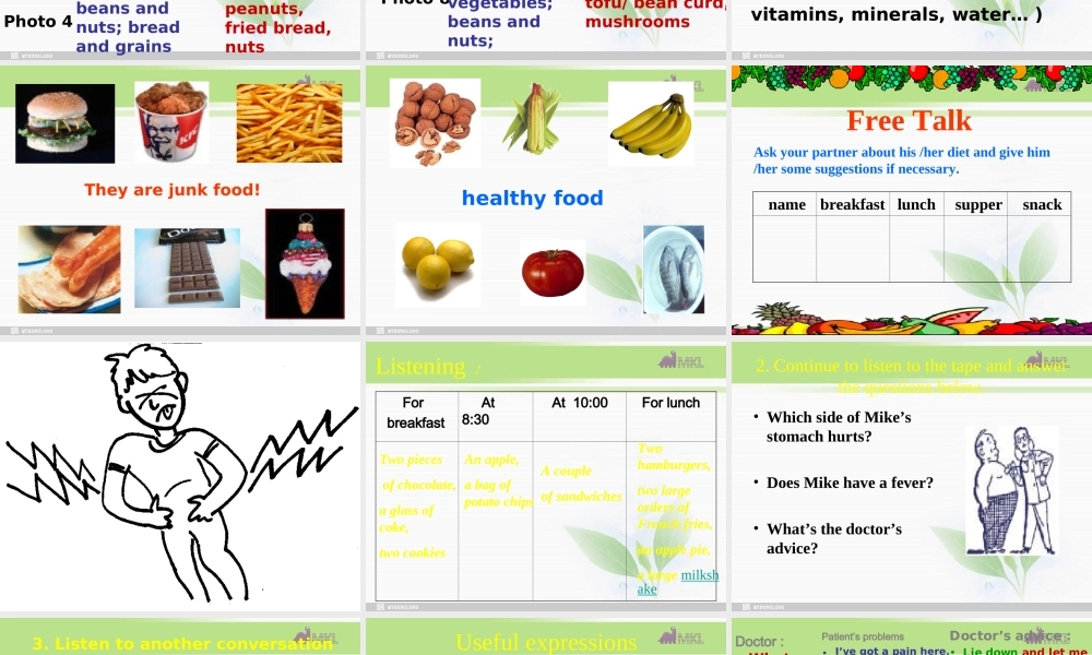 必修三 2.2《Unit 2 Healthy eating》课件（新课标人教版－必修3）.ppt