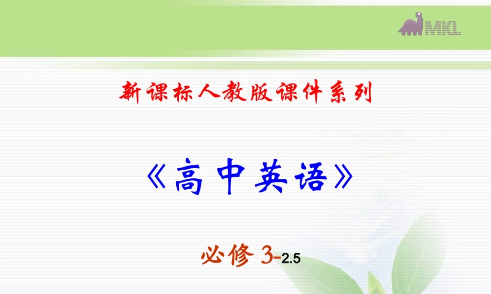 必修三 2.5《Unit 2 warming up》课件（新课标人教版－必修3）.ppt