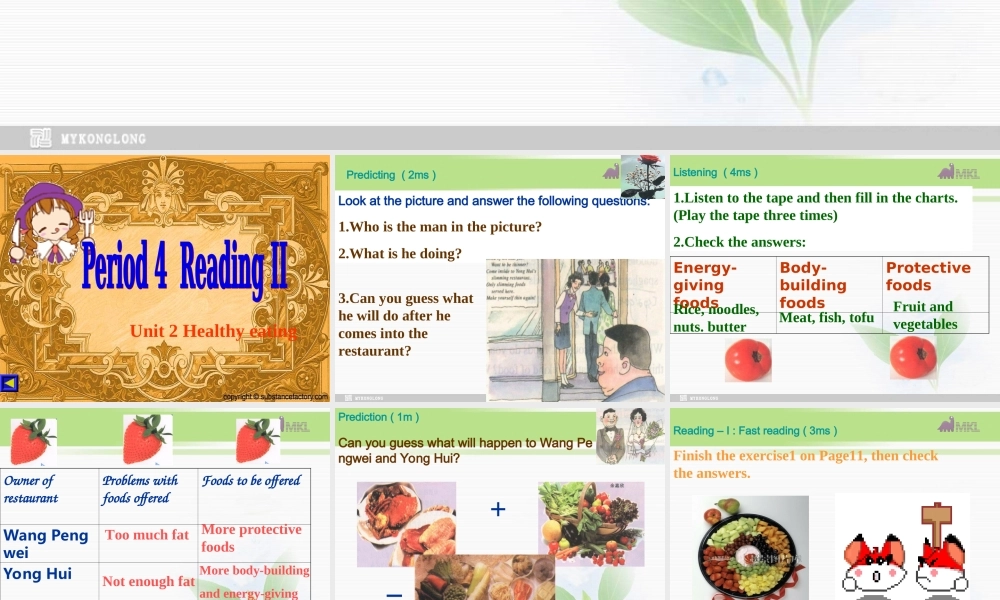 必修三 2.4《Unit 2 Healthy eating》课件（新课标人教版－必修3）.ppt