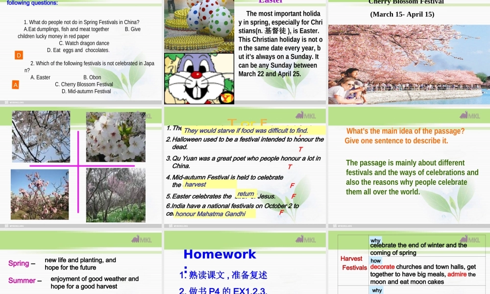 必修三 1.4《 Unit1 spring festival_reading》（共26页）课件 新人教版必修3.ppt