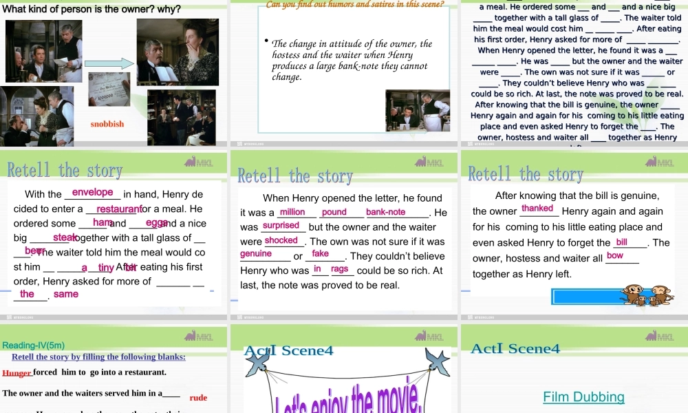 必修三 3.5《Unit 3 reading and acting》（共25页）.ppt