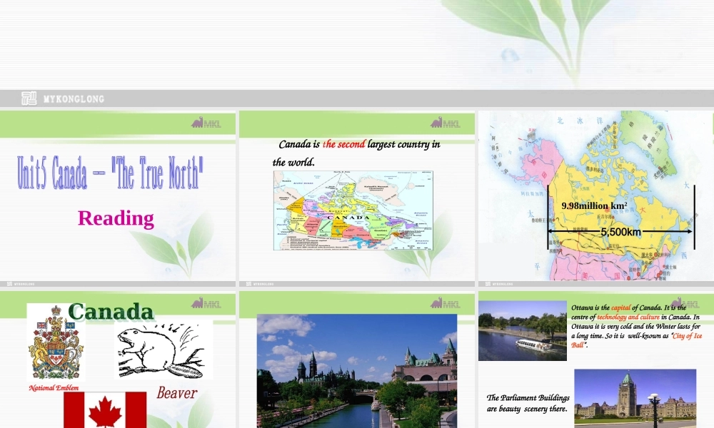 必修三 5.4《Unit 5 Canada》课件（新课标人教版－必修3）.ppt