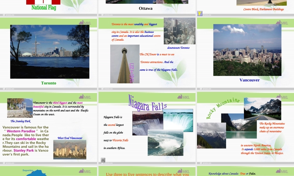 必修三 5.4《Unit 5 Canada》课件（新课标人教版－必修3）.ppt