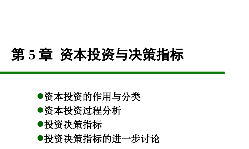 第5章 资本投资与决策指标.ppt