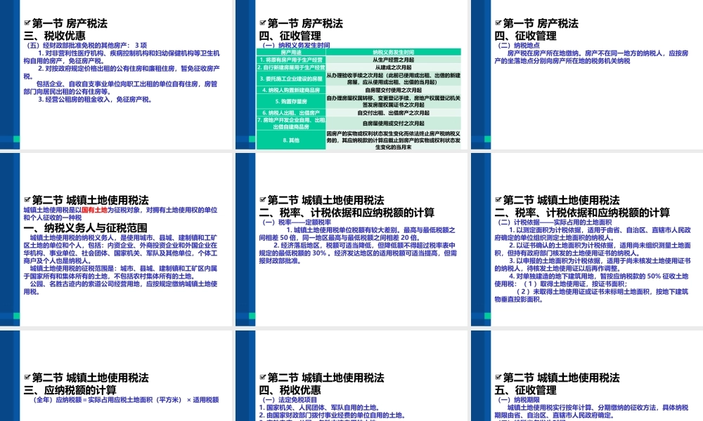 第八章 房产税、城镇土地使用税、契税和耕地占用税法(1).pptx