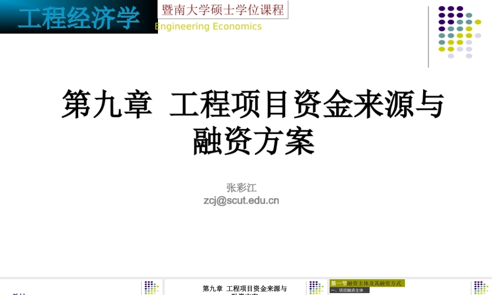 第九章 工程项目资金来源与融资方案-工程经济学.ppt