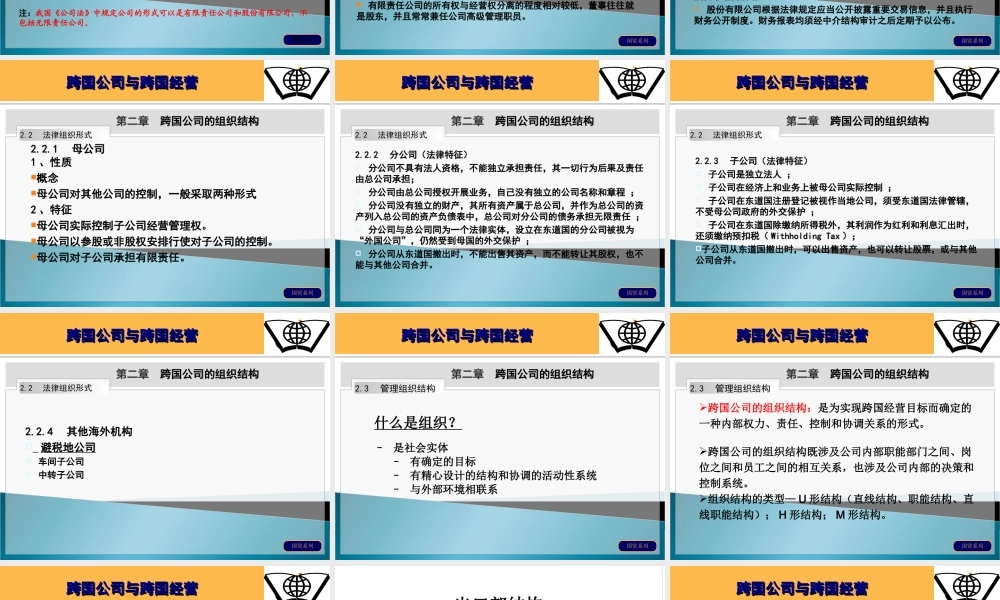 第三章 跨国公司的组织结构.ppt