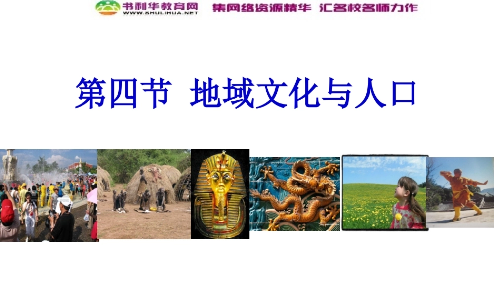 高中地理 1.4地域文化与人口课件 湘教版必修2.ppt
