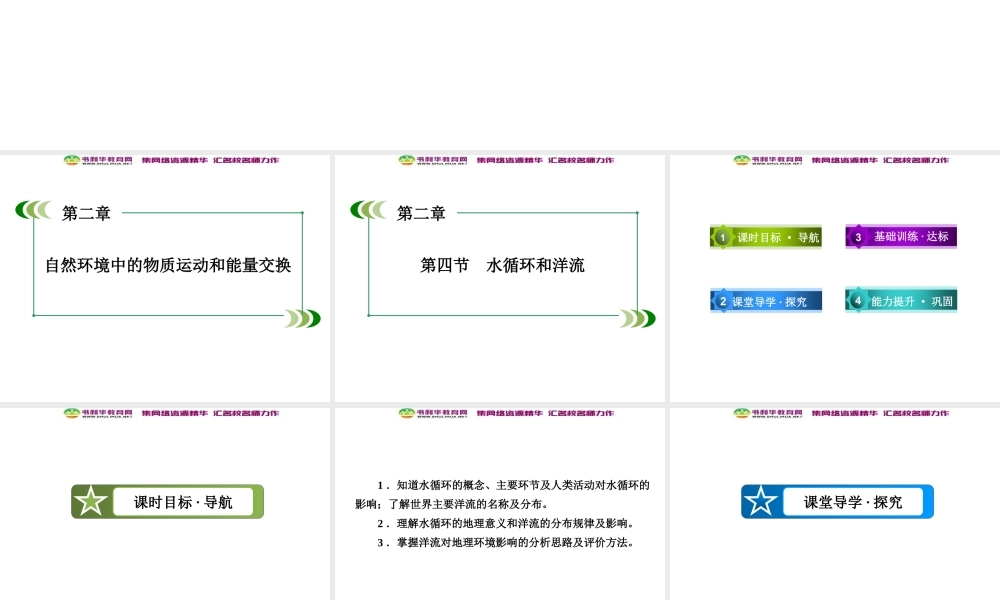 高中地理 第2单元 第4节 水循环和洋流课件 湘教版必修1.ppt