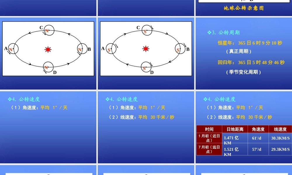 高中地理 第一章 第三节 公转的基本特征课件 湘教版必修1.ppt