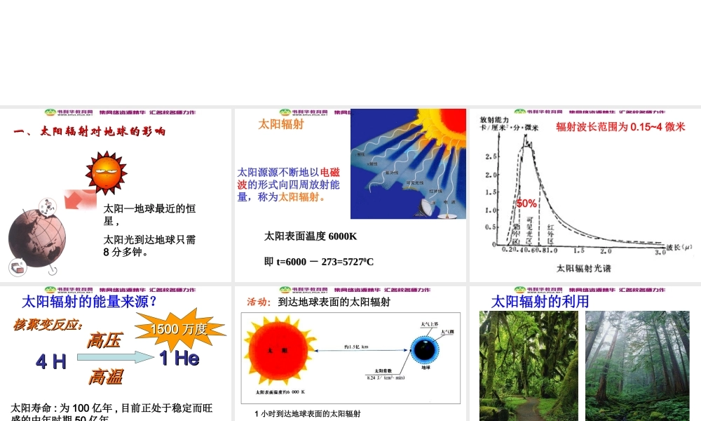 高中地理《1.2 太阳对地球的影响》课件 湘教版必修1.ppt