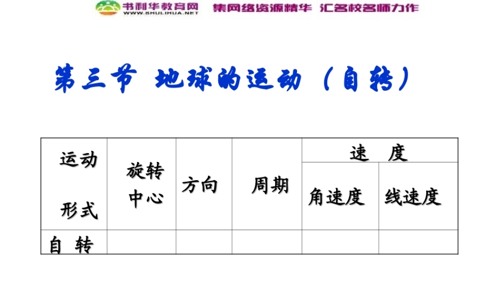高中地理《1.3自转及其地理意义》课件 湘教版必修1.ppt