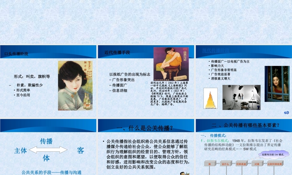 公共关系学 第六章 公共关系的手段：传播.ppt