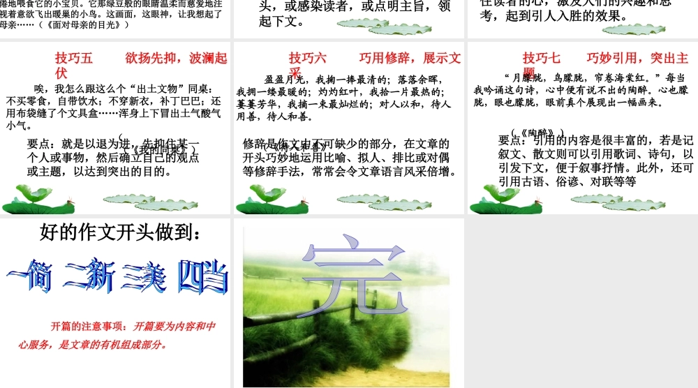 精心打造文章的开头----原来作文可以更美的.ppt