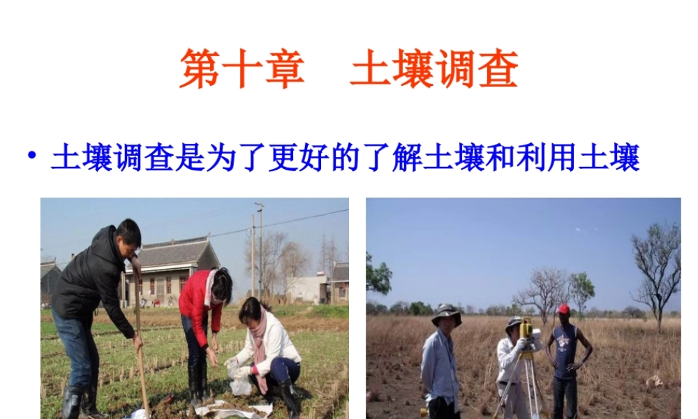 李成亮10第十章土壤调查.ppt