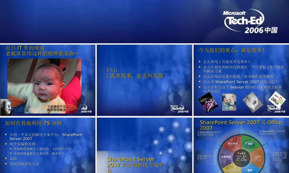 零编程构建基于SharePoint Server 2007的解决方案(1).ppt
