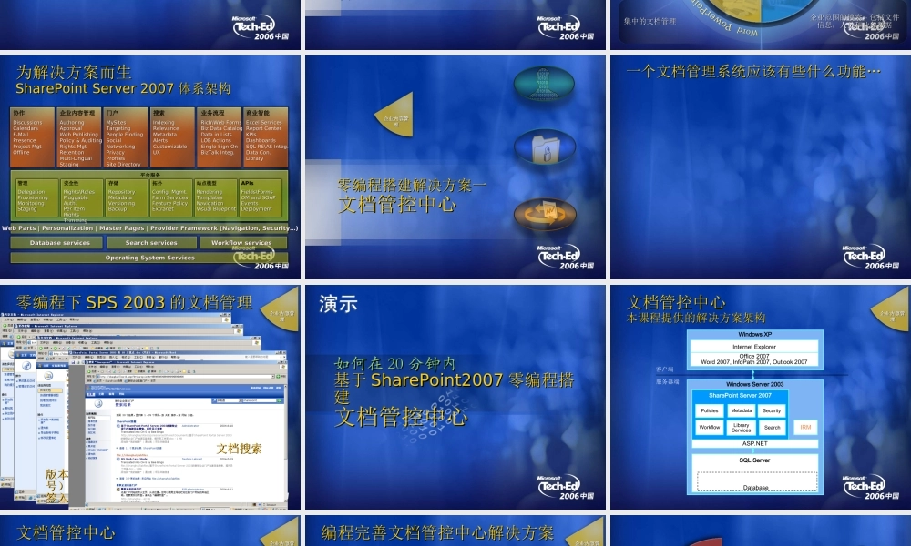 零编程构建基于SharePoint Server 2007的解决方案(1).ppt