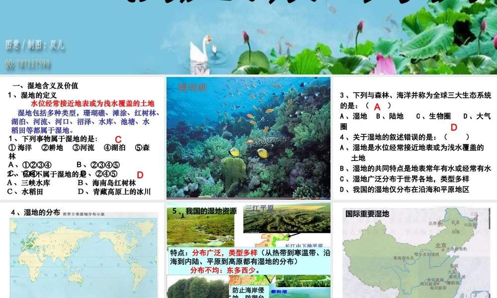 湿地资源的开发与保护 课件.ppt