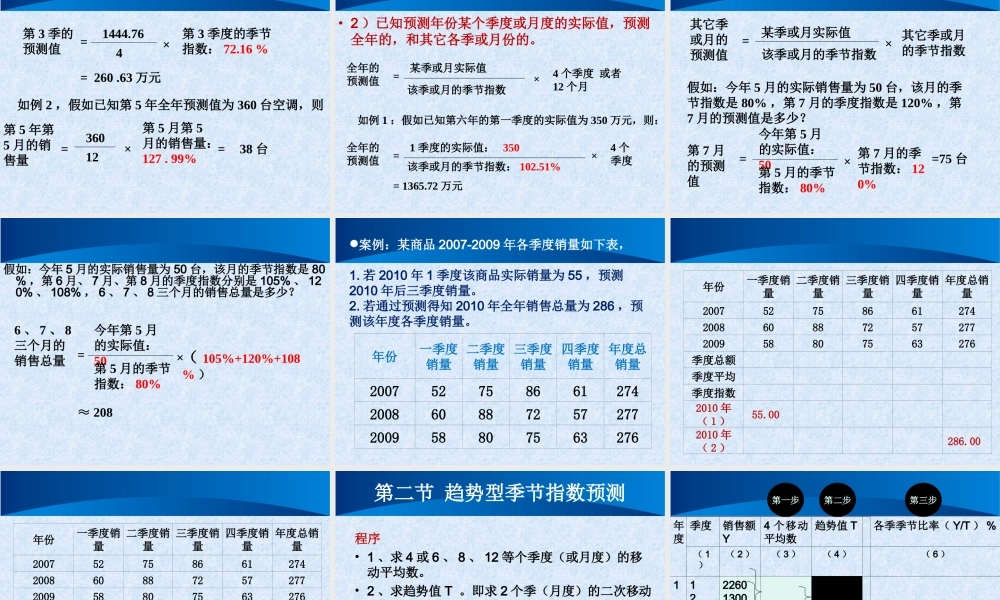 市场调查 第十二章 季节变动预测法.ppt