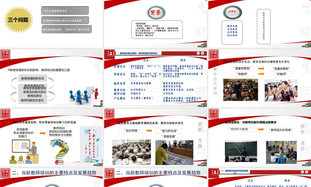 王红 为什么需要教师培训：改革与发展-以国培计划为例.pptx