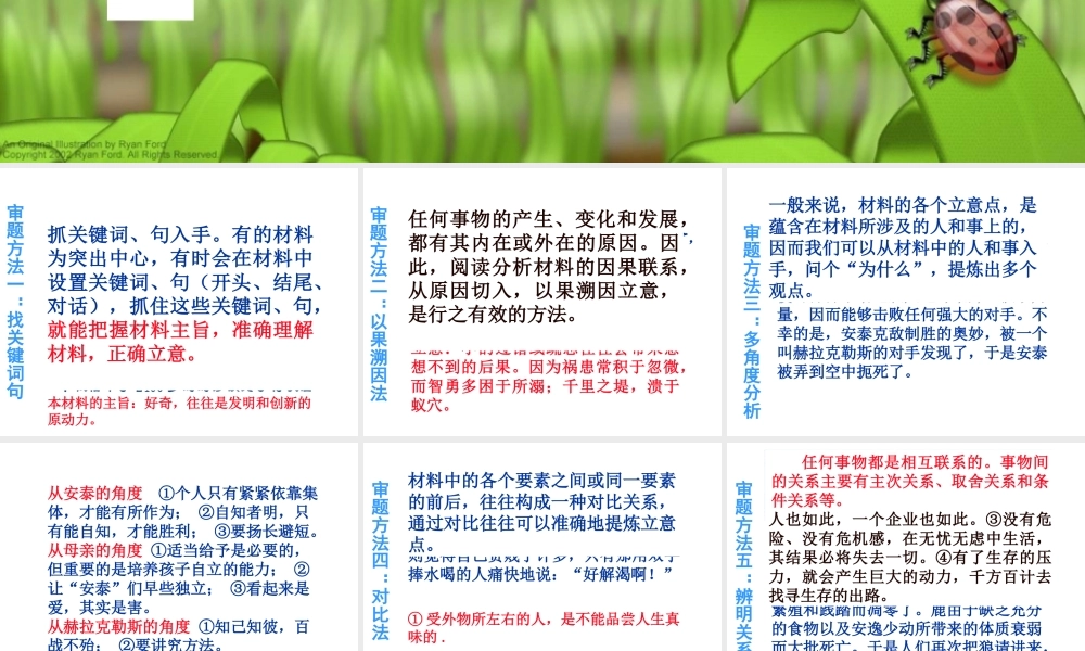 优秀作文辅导课件： 材料作文审题立意.ppt