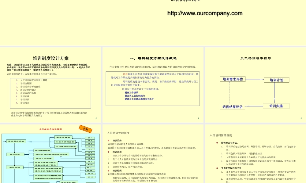 员工培训制度设计方案模板(1).ppt